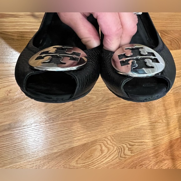 TORY BURCH Peep Toe Pump Sally 2 Leather Wedge - Picture 10 of 15